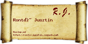 Rontó Jusztin névjegykártya